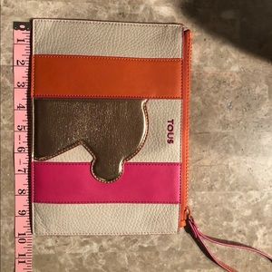 Tous clutch/wristlet leather multi color